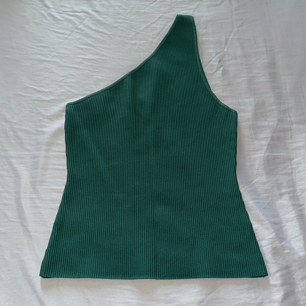 Forest Green Aritzia Sculpt Knit One Shoulder Top